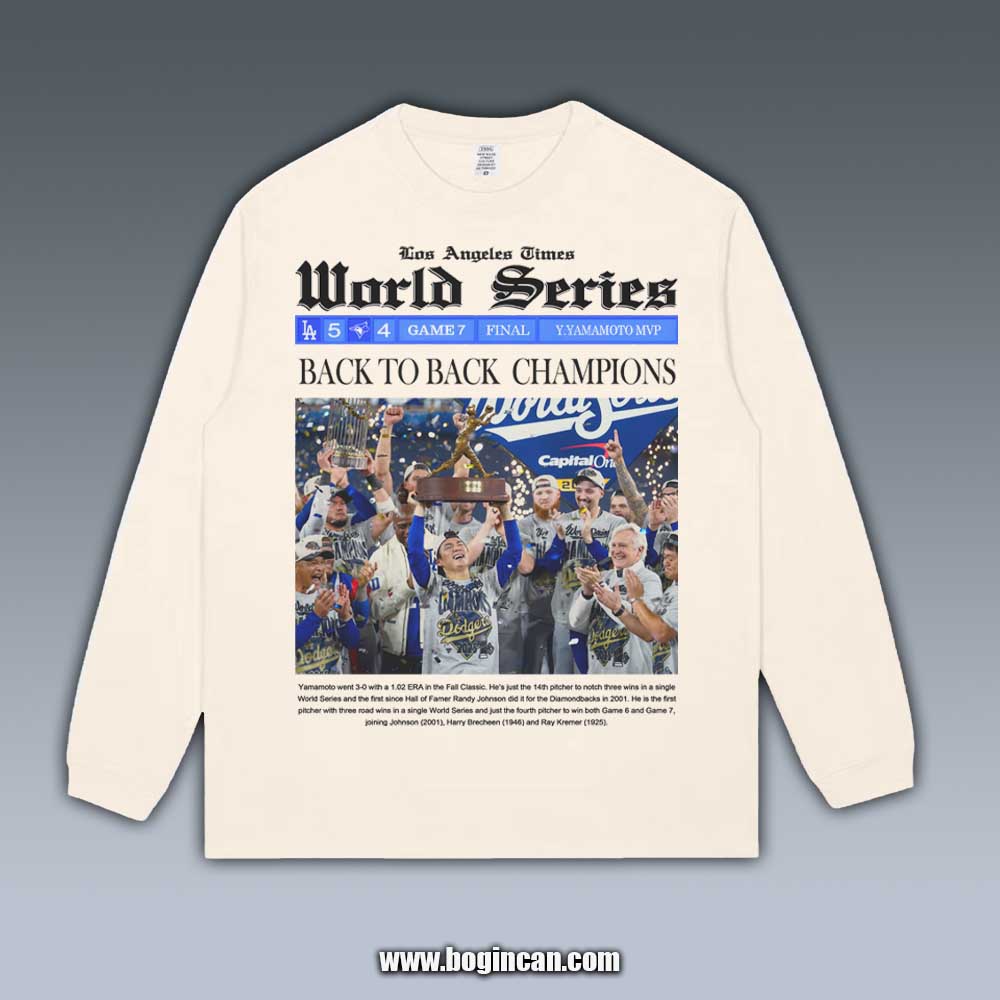 VINTAGE LONG SLEEVE TEE | 2025 DODGERS CHAMPIONS V1