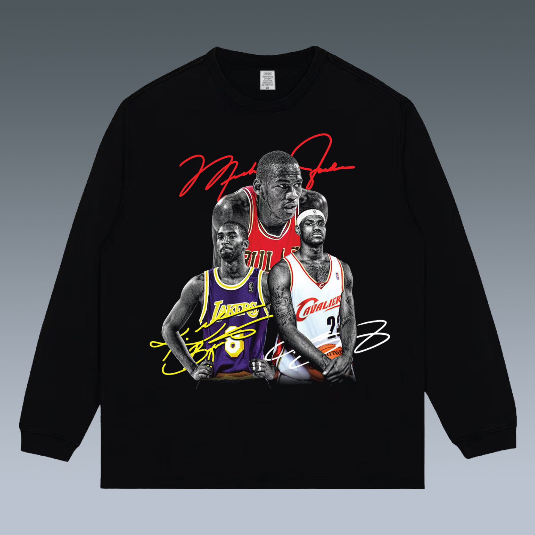 VINTAGE LONG SLEEVE TEE | KOBE& MICHAEL JORDAN& LEBRON JAMES