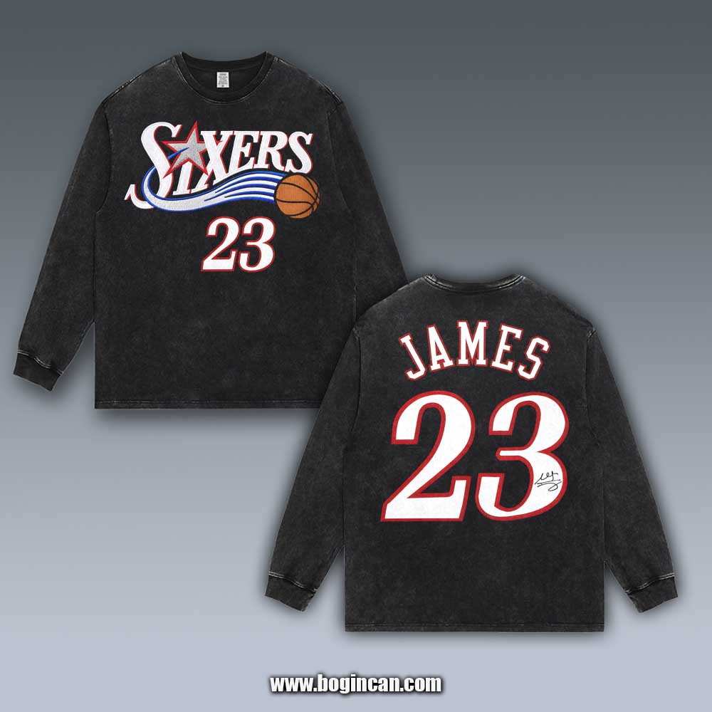 VINTAGE LONG SLEEVE TEE | LEBRON JAMES 76ERS 7.27.3