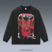 VINTAGE LONG SLEEVE TEE | 1997 NBA FINALS G5 MICHAEL JORDAN FLU GAME V1