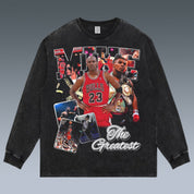 VINTAGE LONG SLEEVE TEE | GOAT-MICHAEL JORDAN-MICHAEL JACKSON-MIKE TYSON