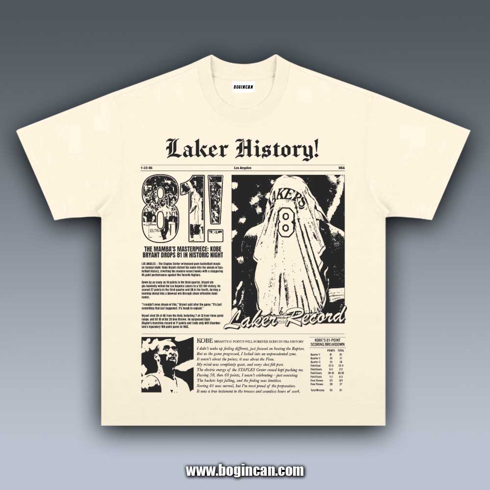 VINTAGE TEE | KOBE BRYANT 81 POINTS 8.29