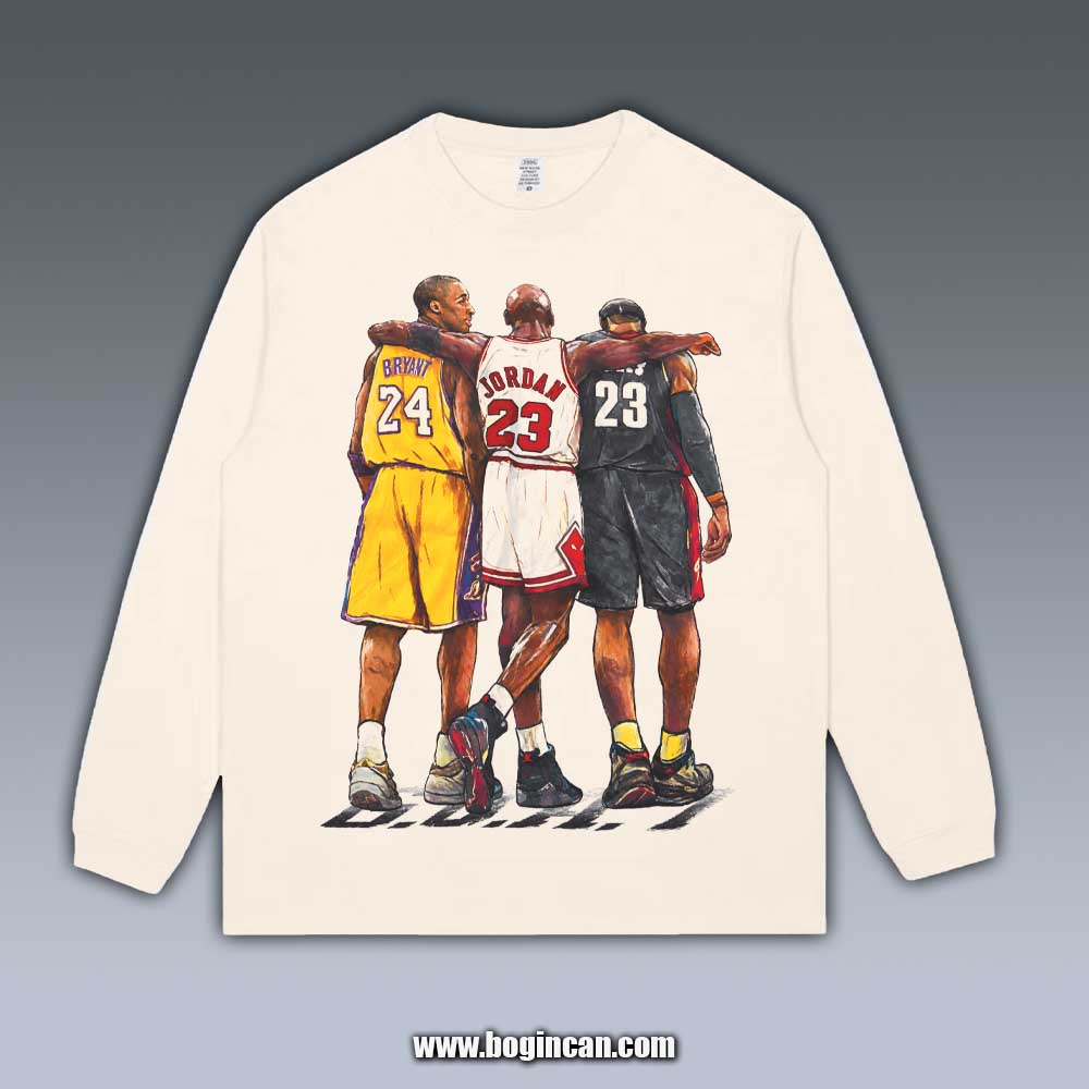 VINTAGE LONG SLEEVE TEE | KOBE AND JORDAN AND JAMES V9.8