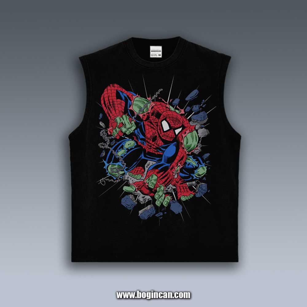 VINTAGE TANK TOP | SPIDERMAN GREEN SPIDER GUY 7.4
