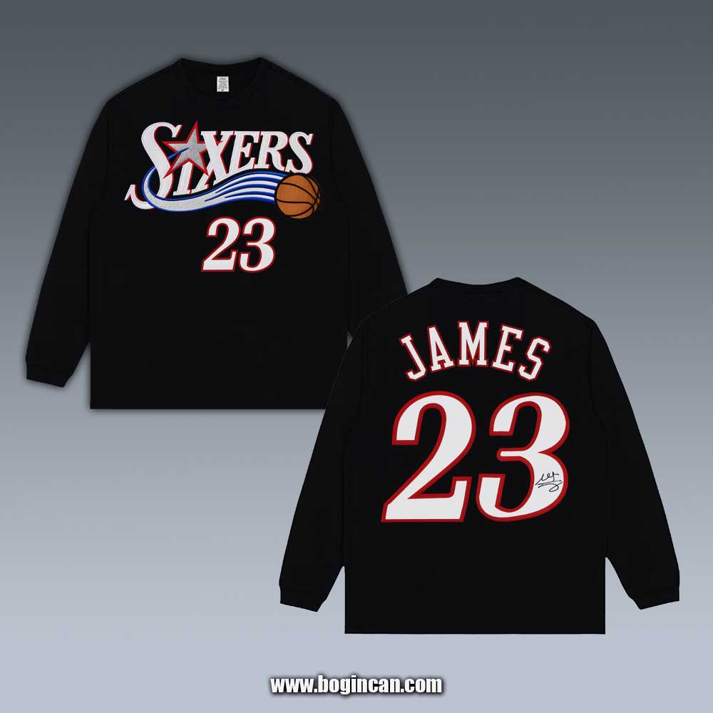 VINTAGE LONG SLEEVE TEE | LEBRON JAMES 76ERS 7.27.3