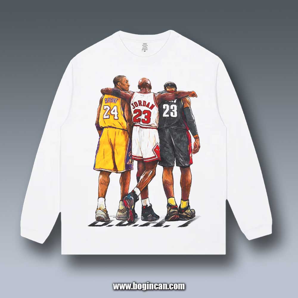 VINTAGE LONG SLEEVE TEE | KOBE AND JORDAN AND JAMES V9.8