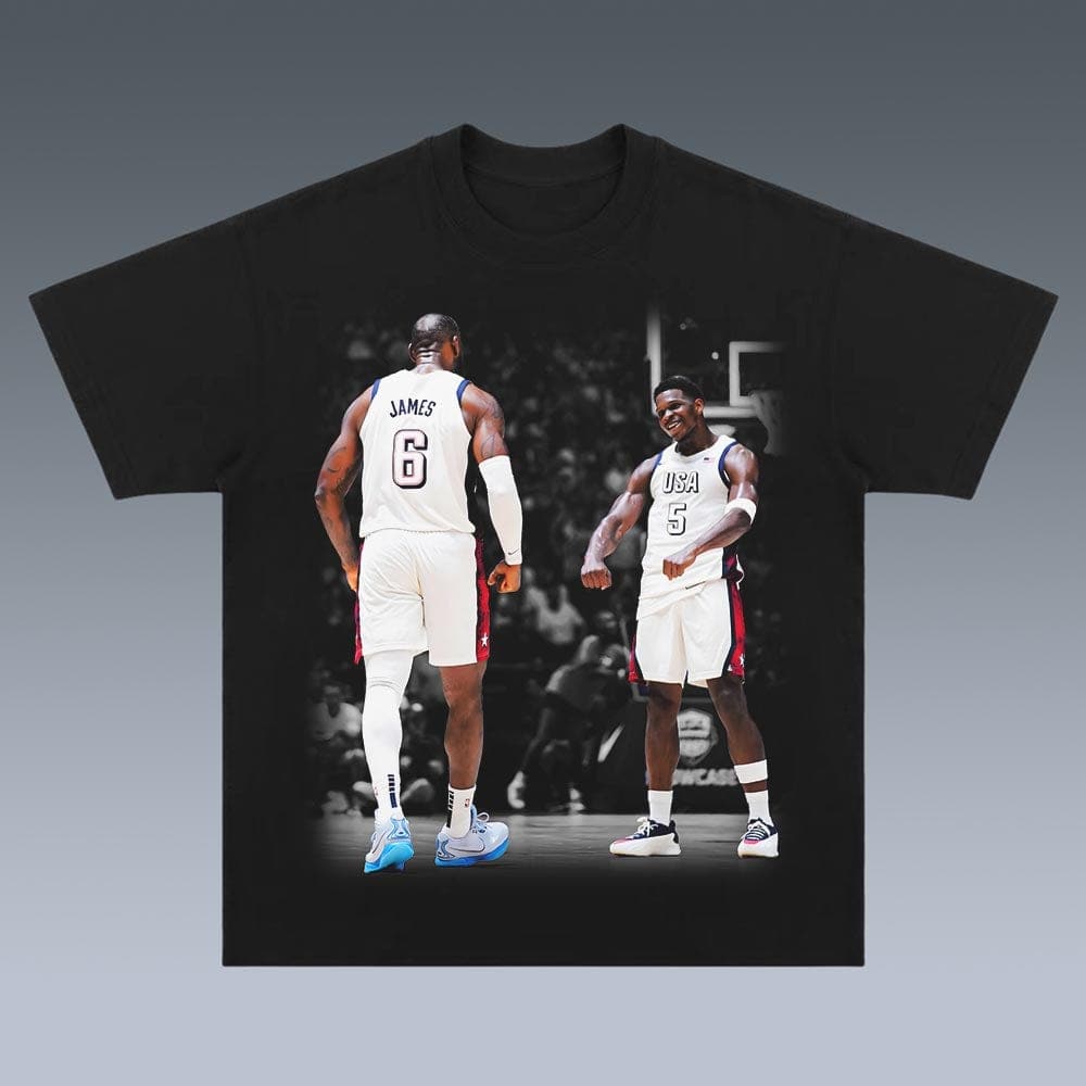 VINTAGE TEE | USA BASKETBALL TEAM LEBRON JAMES & ANTHONY EDWARDS 7.24-2