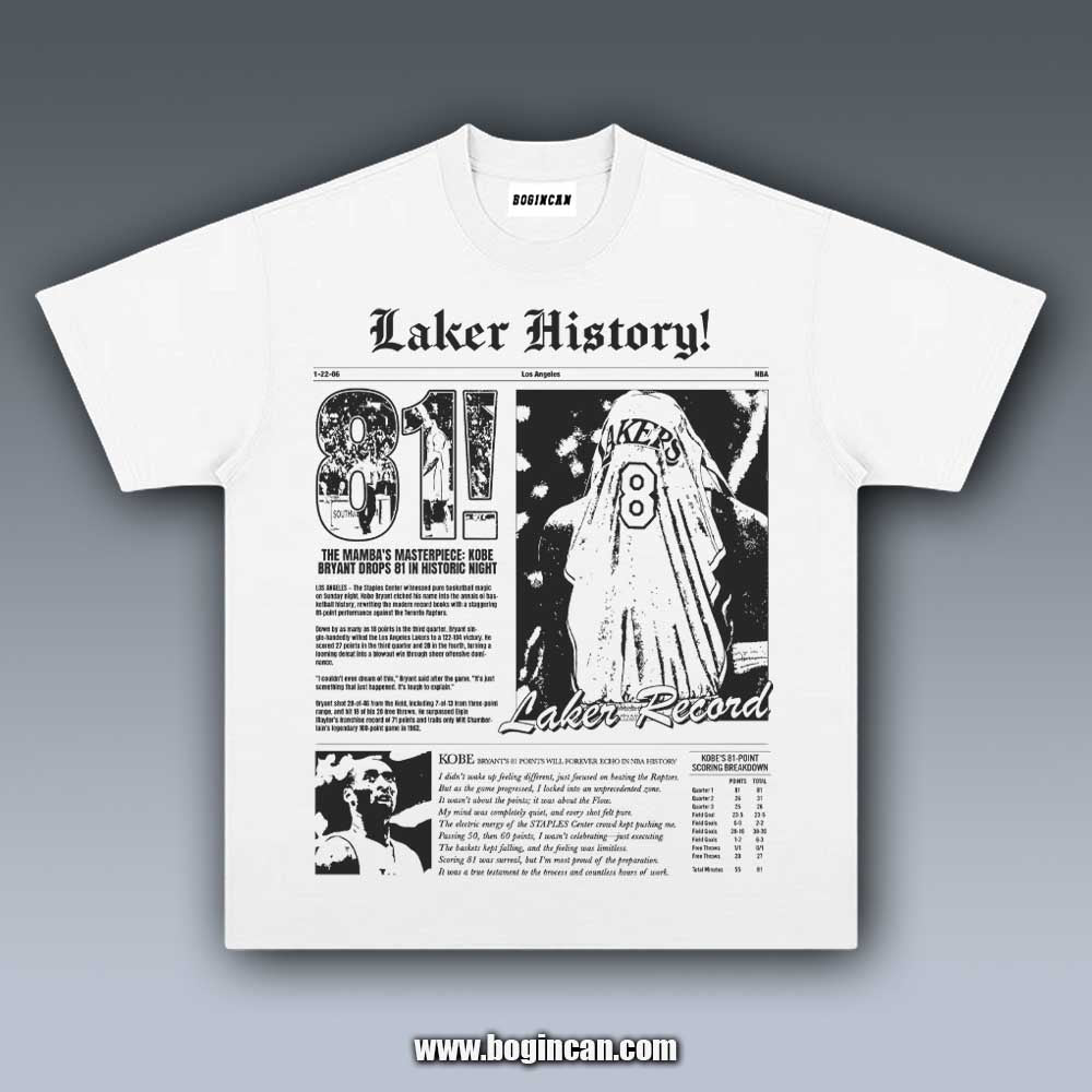 VINTAGE TEE | KOBE BRYANT 81 POINTS 8.29