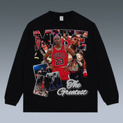 VINTAGE LONG SLEEVE TEE | GOAT-MICHAEL JORDAN-MICHAEL JACKSON-MIKE TYSON