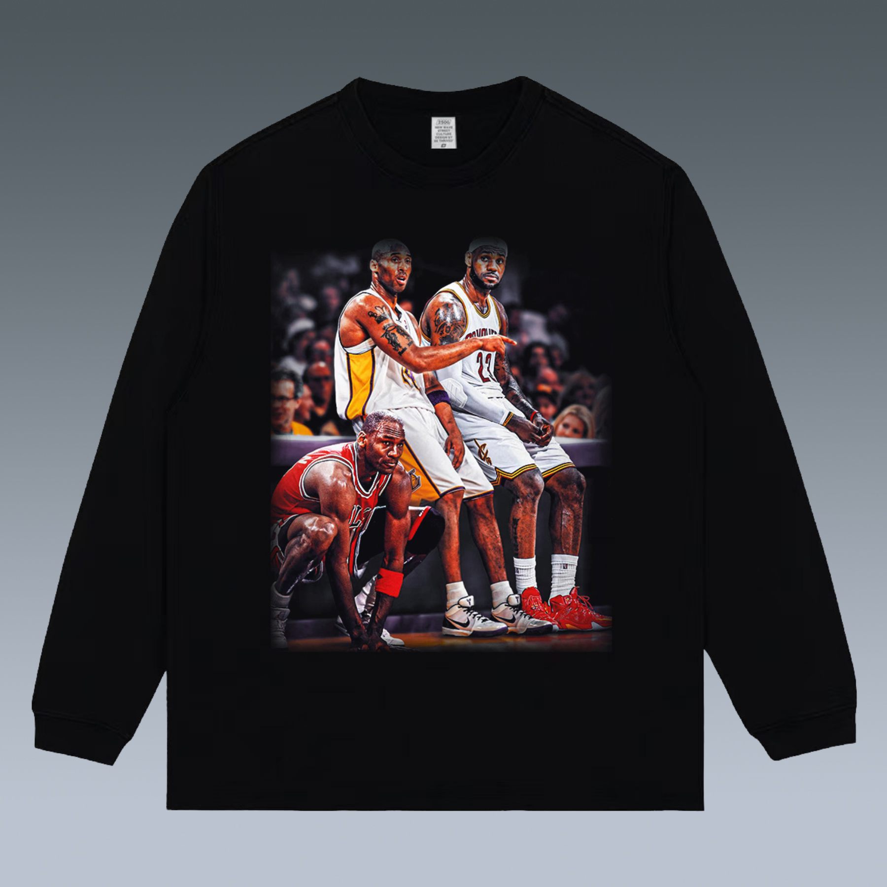 VINTAGE LONG SLEEVE TEE | KOBE& MICHAEL JORDAN& LEBRON JAMES
