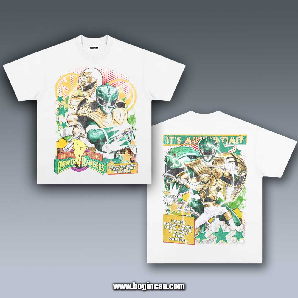 VINTAGE TEE | WHITE GREEN RANGER 1.4
