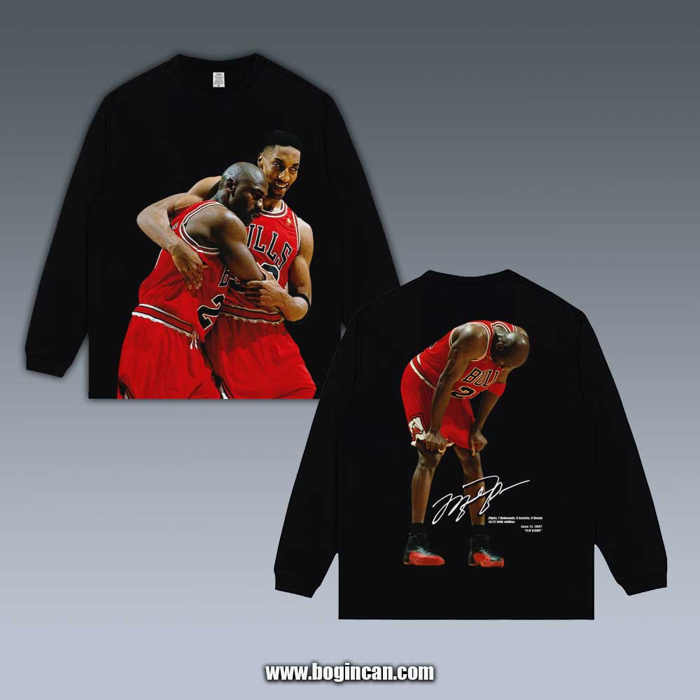 VINTAGE LONG SLEEVE TEE | MICHAEL JORDAN FLU GAME 7.4