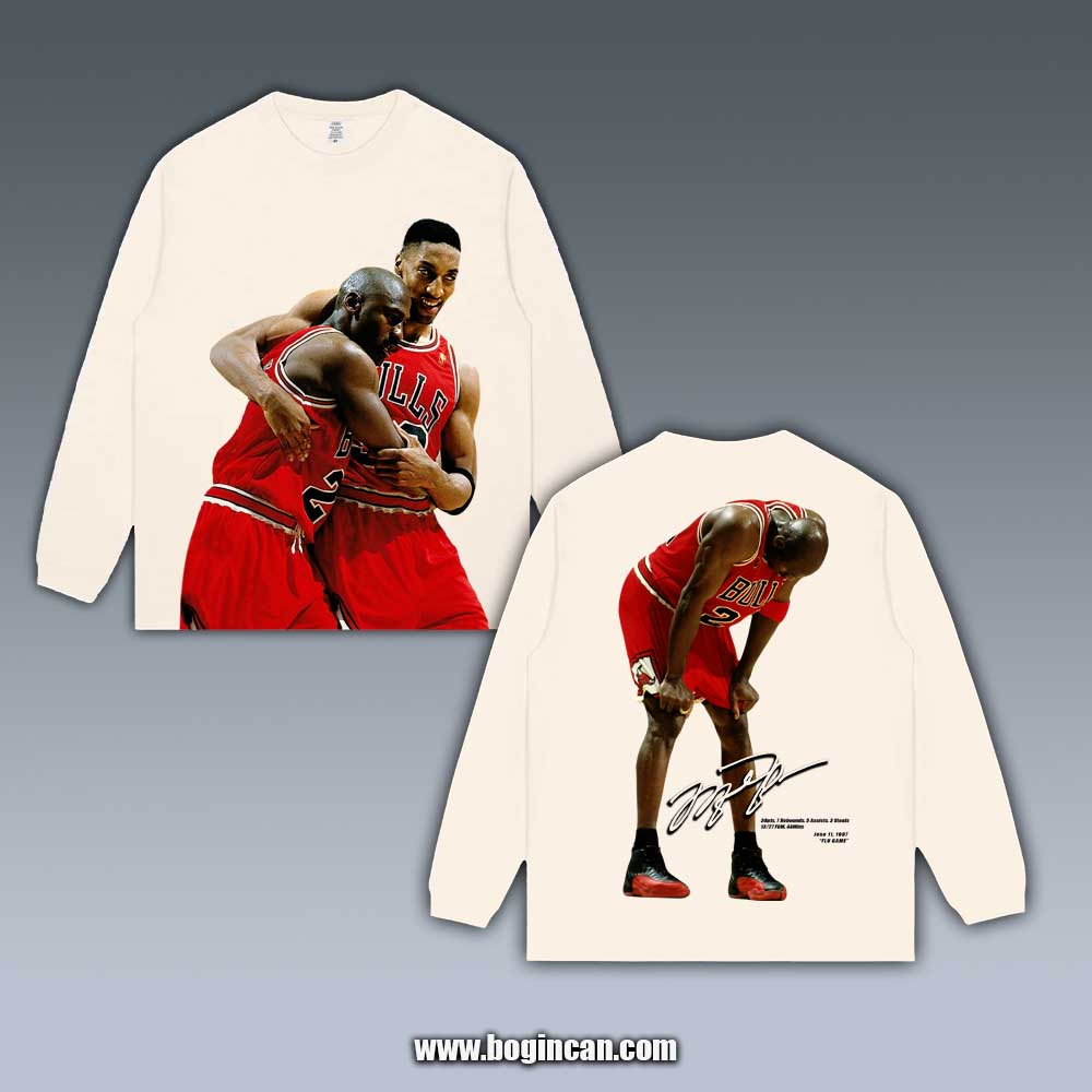 VINTAGE LONG SLEEVE TEE | MICHAEL JORDAN FLU GAME 7.4
