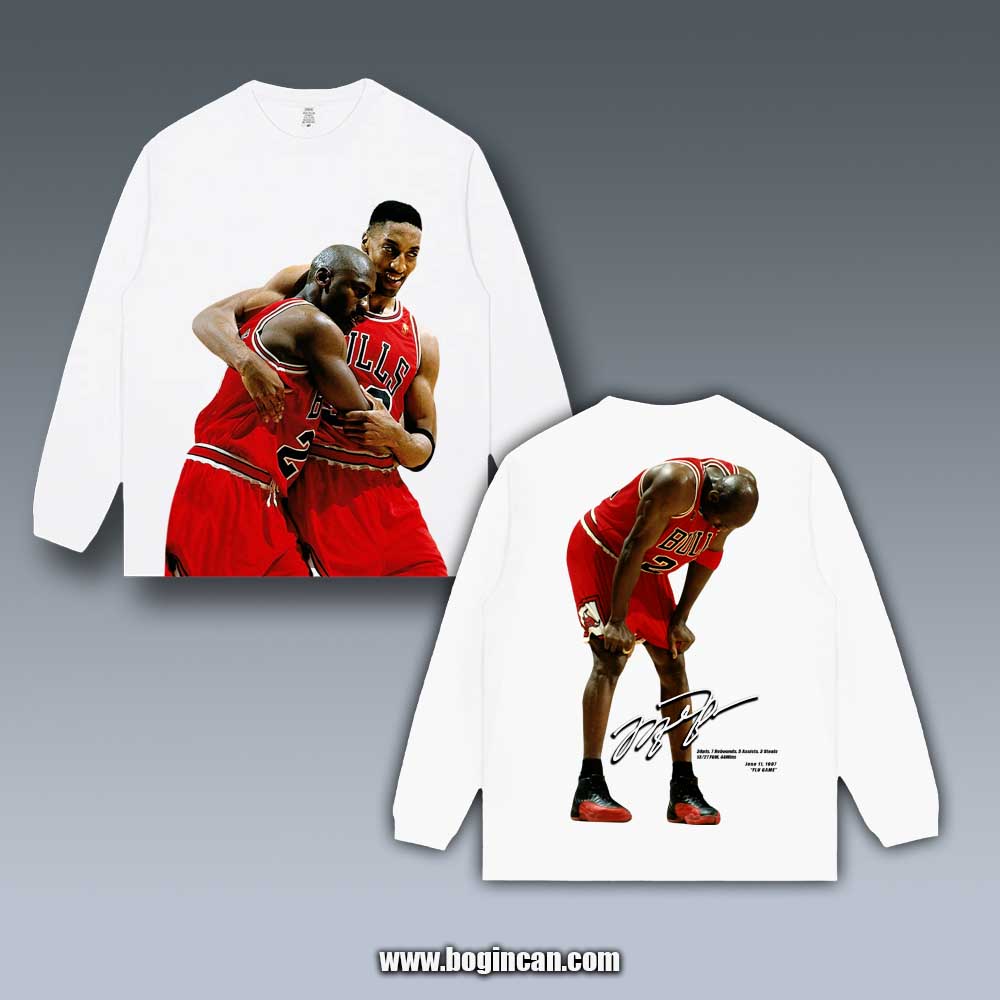 VINTAGE LONG SLEEVE TEE | MICHAEL JORDAN FLU GAME 7.4