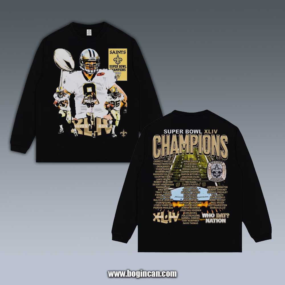 VINTAGE LONG SLEEVE TEE | SUPER BOWL XLIV CHAMPS ¨C SAINTS