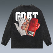 VINTAGE LONG SLEEVE TEE | GOAT-MICHAEL JORDAN-MICHAEL JACKSON-MIKE TYSON