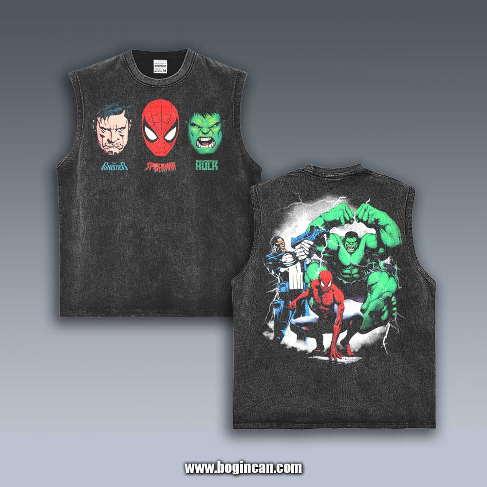 VINTAGE TANK TOP | 3 HEROES SPIDERMAN