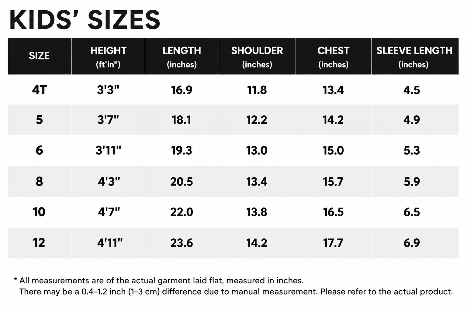 KID SIZE TEE | Print the design on kid sizes.