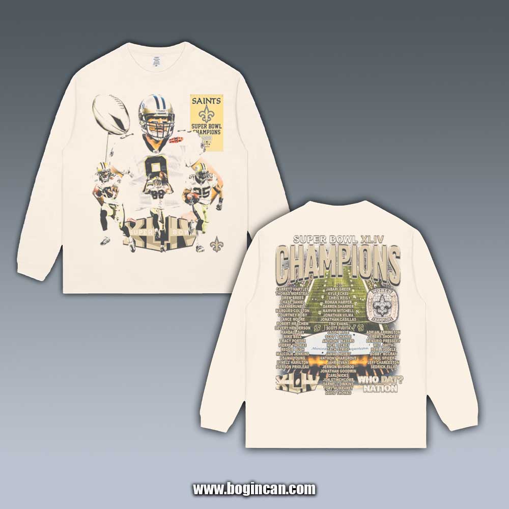 VINTAGE LONG SLEEVE TEE | SUPER BOWL XLIV CHAMPS ¨C SAINTS