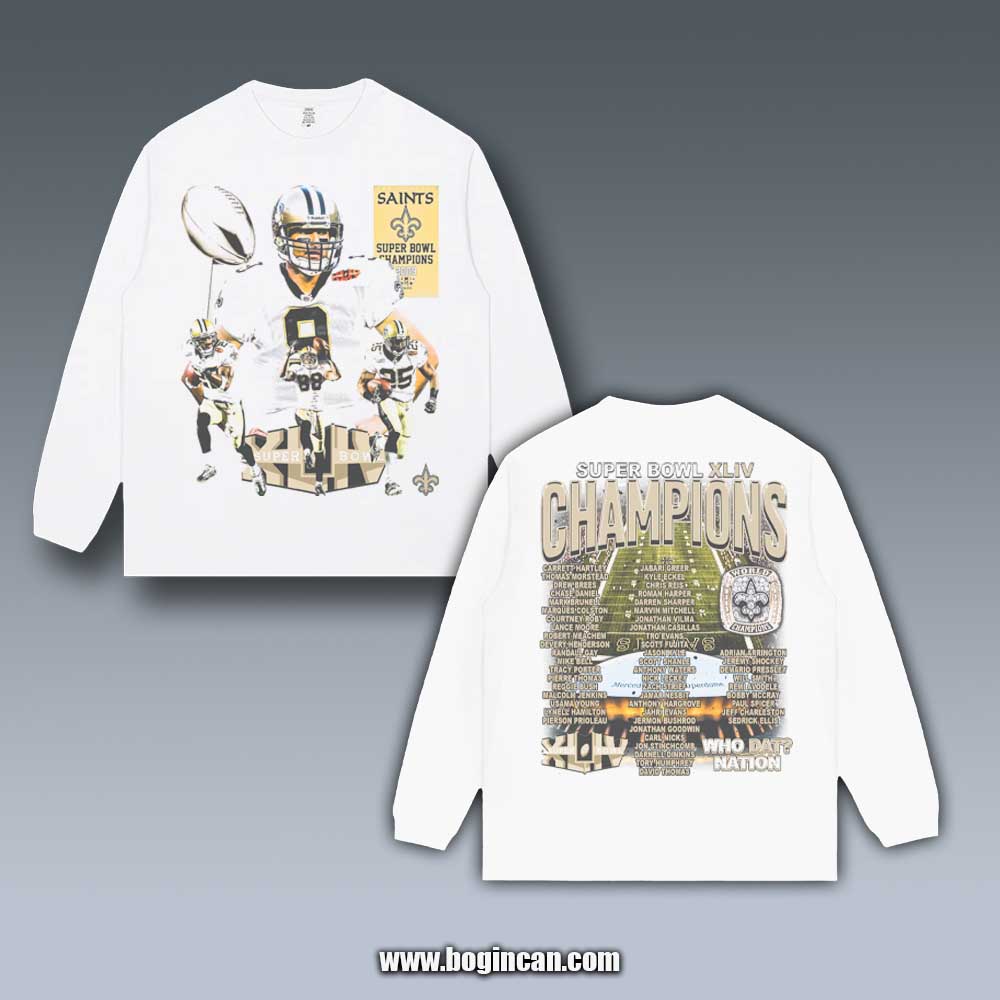 VINTAGE LONG SLEEVE TEE | SUPER BOWL XLIV CHAMPS ¨C SAINTS