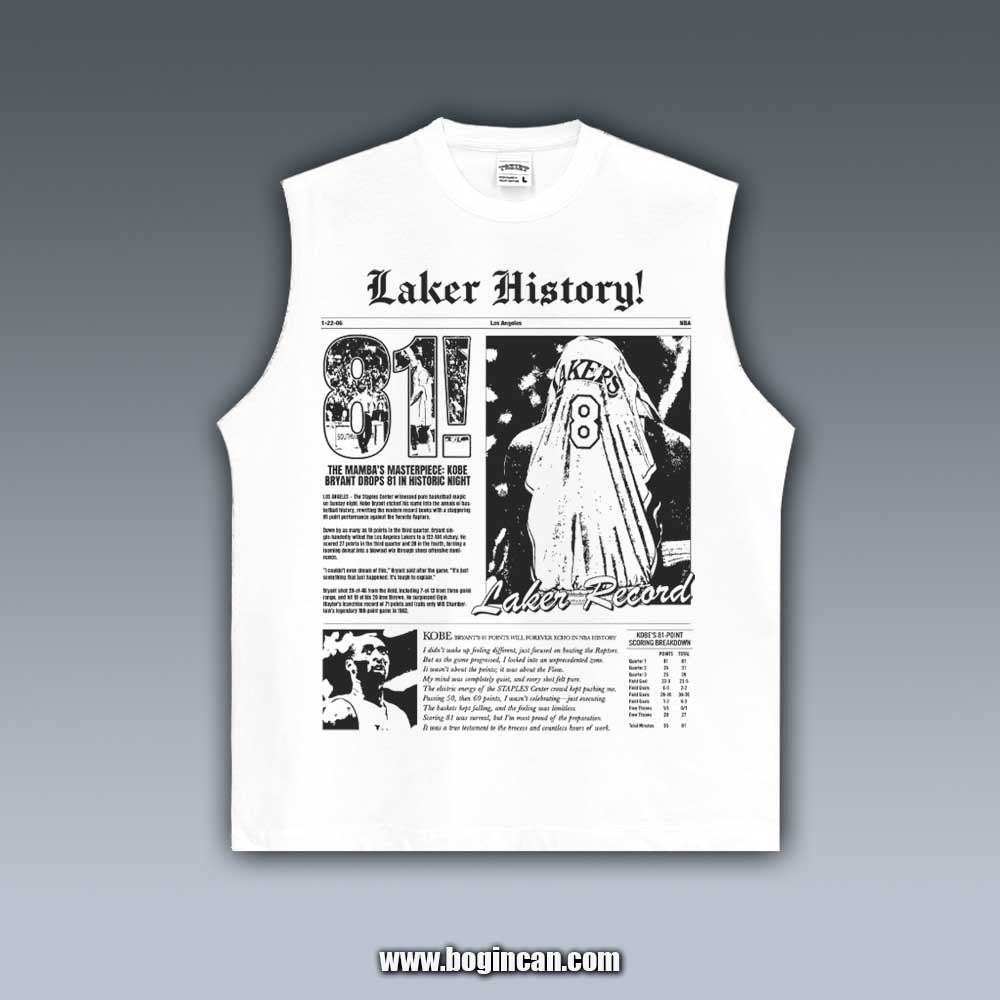 VINTAGE TANK TOP | KOBE BRYANT 81 POINTS 8.29