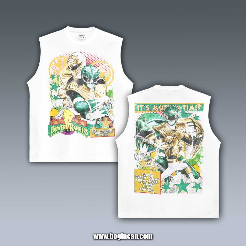 VINTAGE TANK TOP | WHITE GREEN RANGER 1.4
