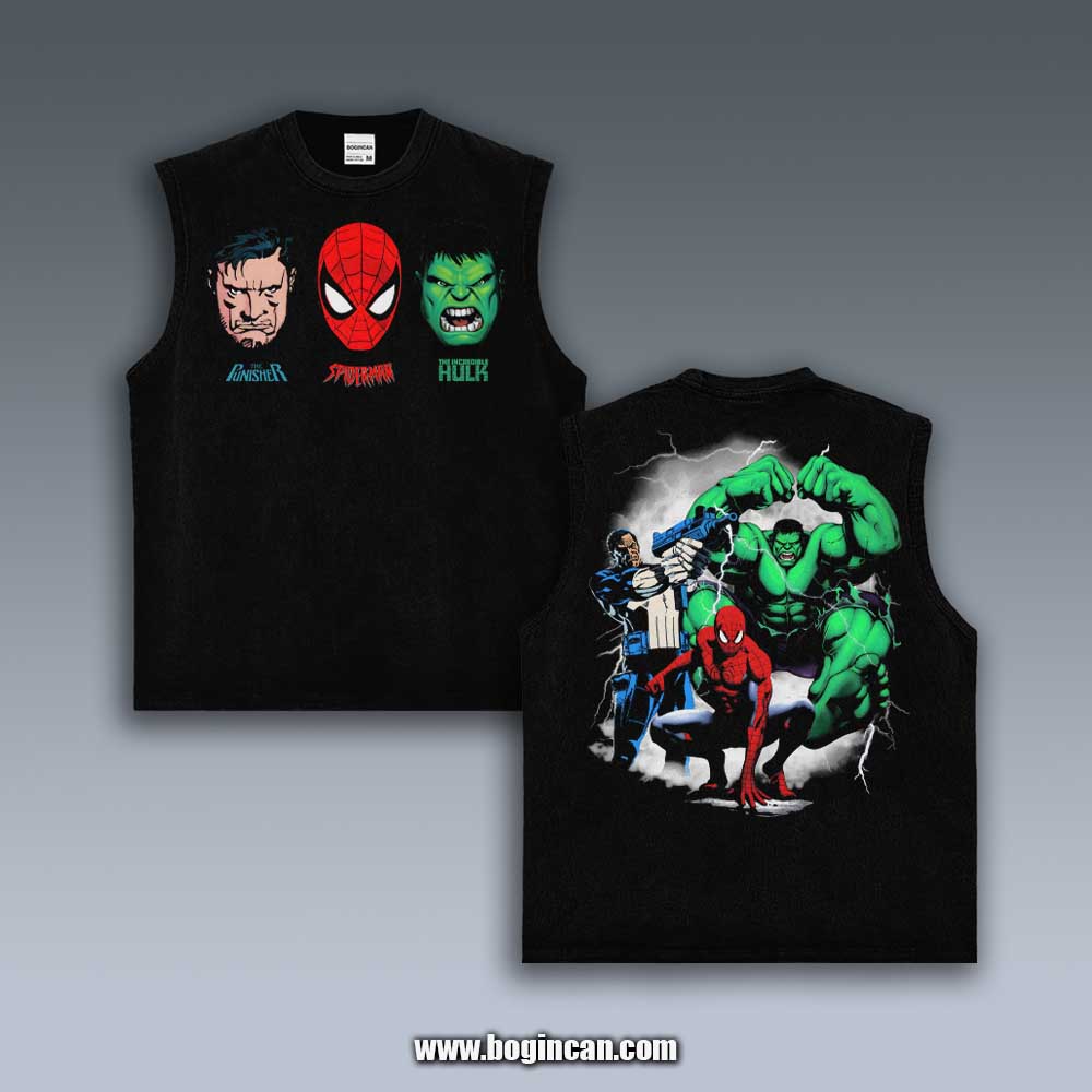 VINTAGE TANK TOP | 3 HEROES SPIDERMAN