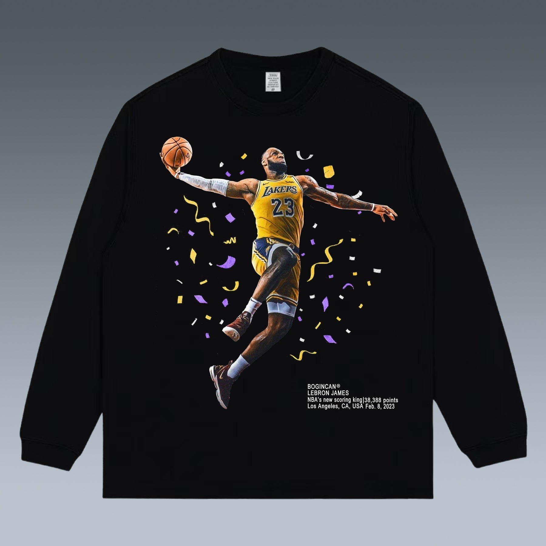 VINTAGE LONG SLEEVE TEE | LEBRON JAMES& NBA'S NEW SCORING KING 38,388 POINTS