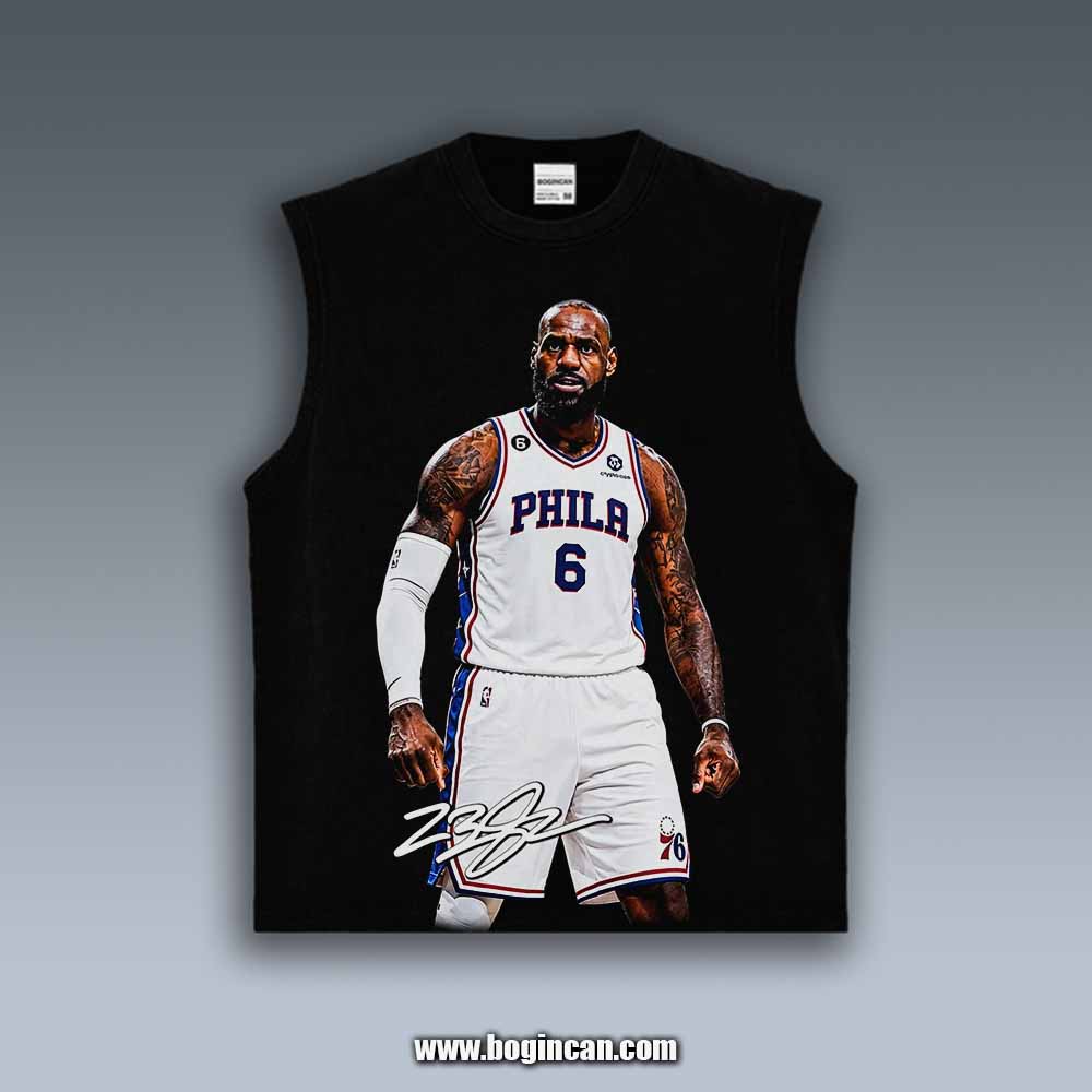 VINTAGE TANK TOP | LEBRON JAMES 76ERS 7.27.1