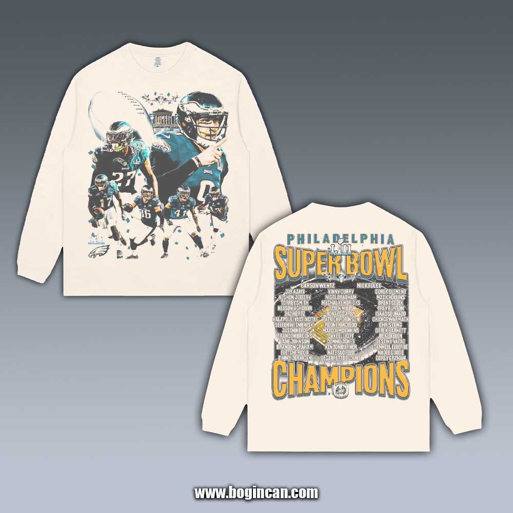 VINTAGE LONG SLEEVE TEE | SUPER BOWL LII CHAMPS-CEAGLES