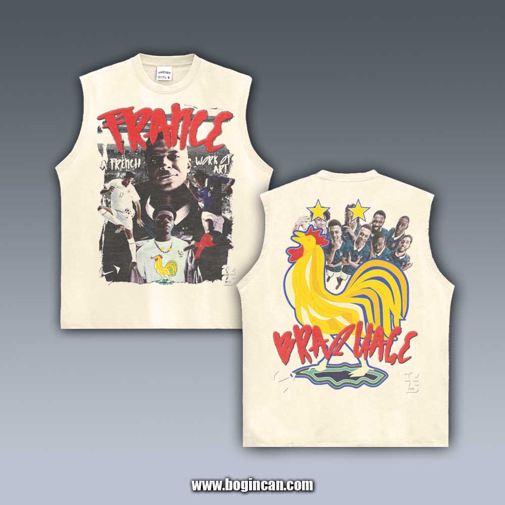 VINTAGE TANK TOP | FRANCE WC26 BRAQUAGE 6.8