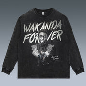 VINTAGE LONG SLEEVE TEE | WAKANDA FOREVER- BLACK PANTHER