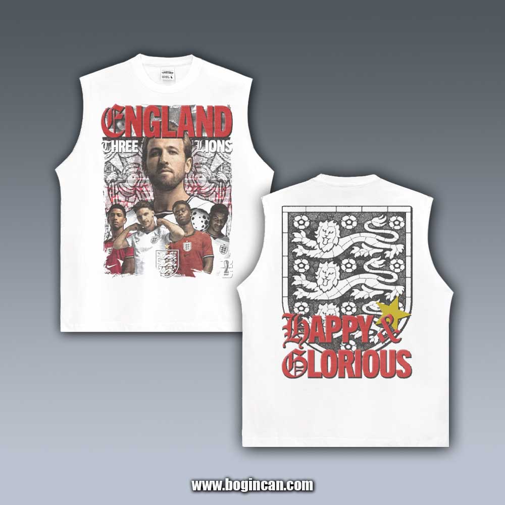 VINTAGE TANK TOP | ENGLAND WC26 THREE LIONS 6.8