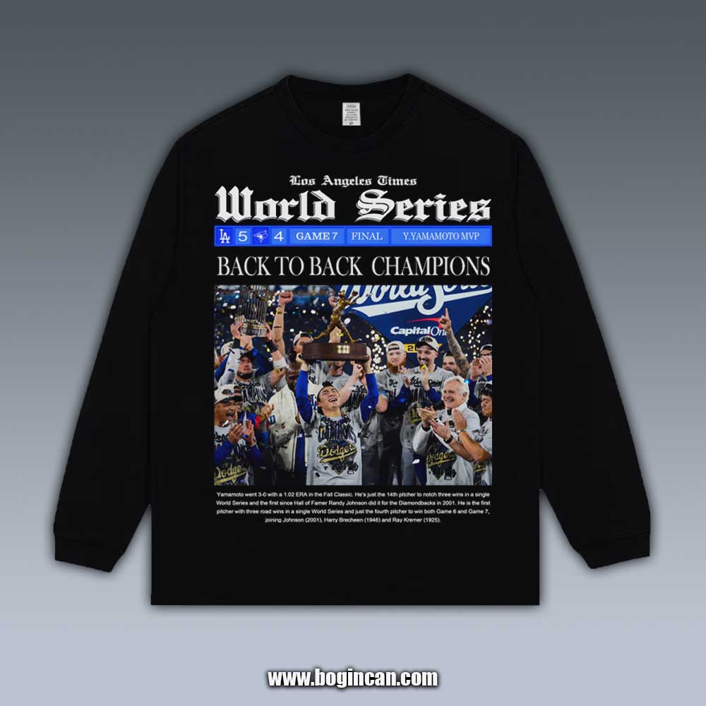 VINTAGE LONG SLEEVE TEE | 2025 DODGERS CHAMPIONS V1